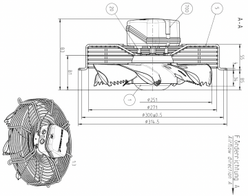 Ventilator axial de aspiatie Ziehl FN 025-4EW.W8.A7